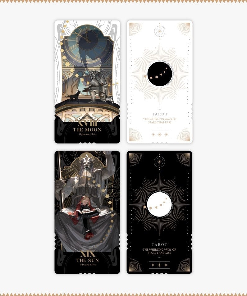 Found images of Fullmetal Alchemist and Fullmetal Alchemist Brotherhood  tarot decks online, but only found one listing for over $100 on !  Anyone know where someone might be able to find these?!?!