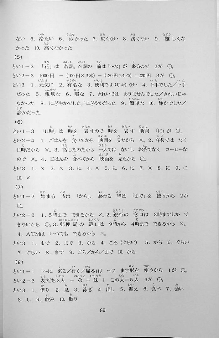 55 Reading Comprehension Tests for JLPT N5 Page 89