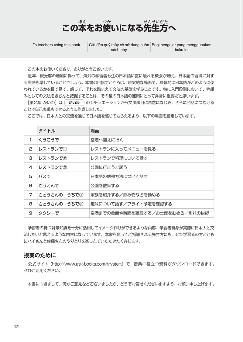 Try! Start Nihongo Hajimeyo (Japanese for Beginners)