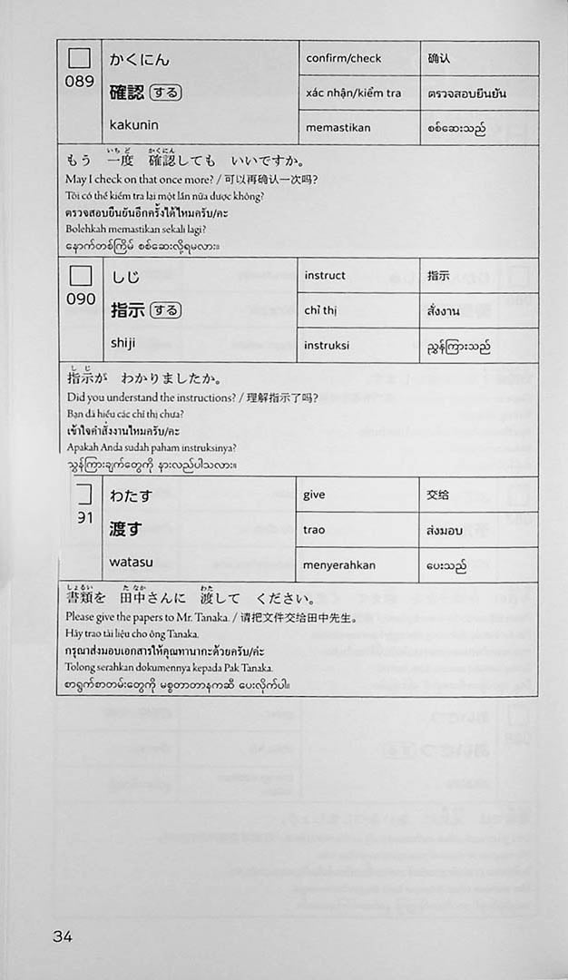 Genba No Nihongo: Worksite Japanese Wordbook - Vocabulary for Foreigners Working in Manufacturing Industry