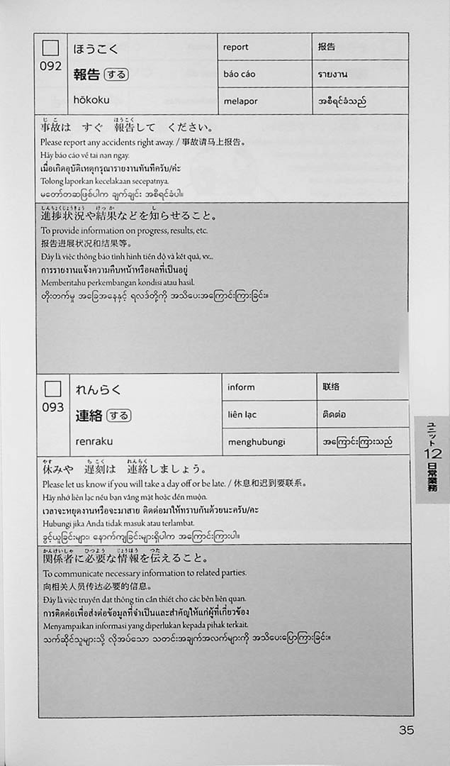 Genba No Nihongo: Worksite Japanese Wordbook - Vocabulary for Foreigners Working in Manufacturing Industry