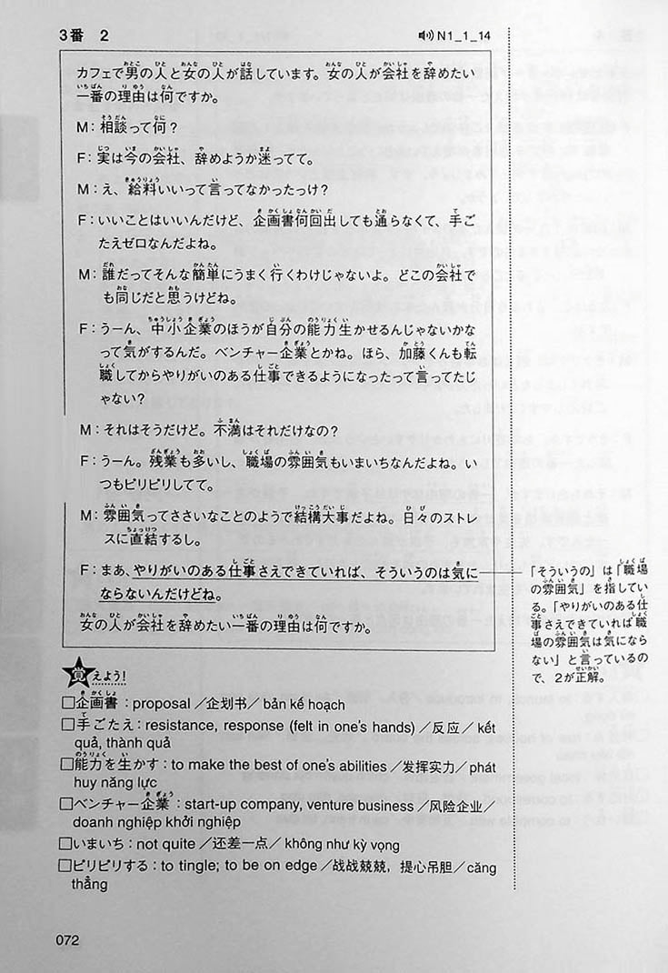 Intro to JLPT N1 Practice Tests Page 72