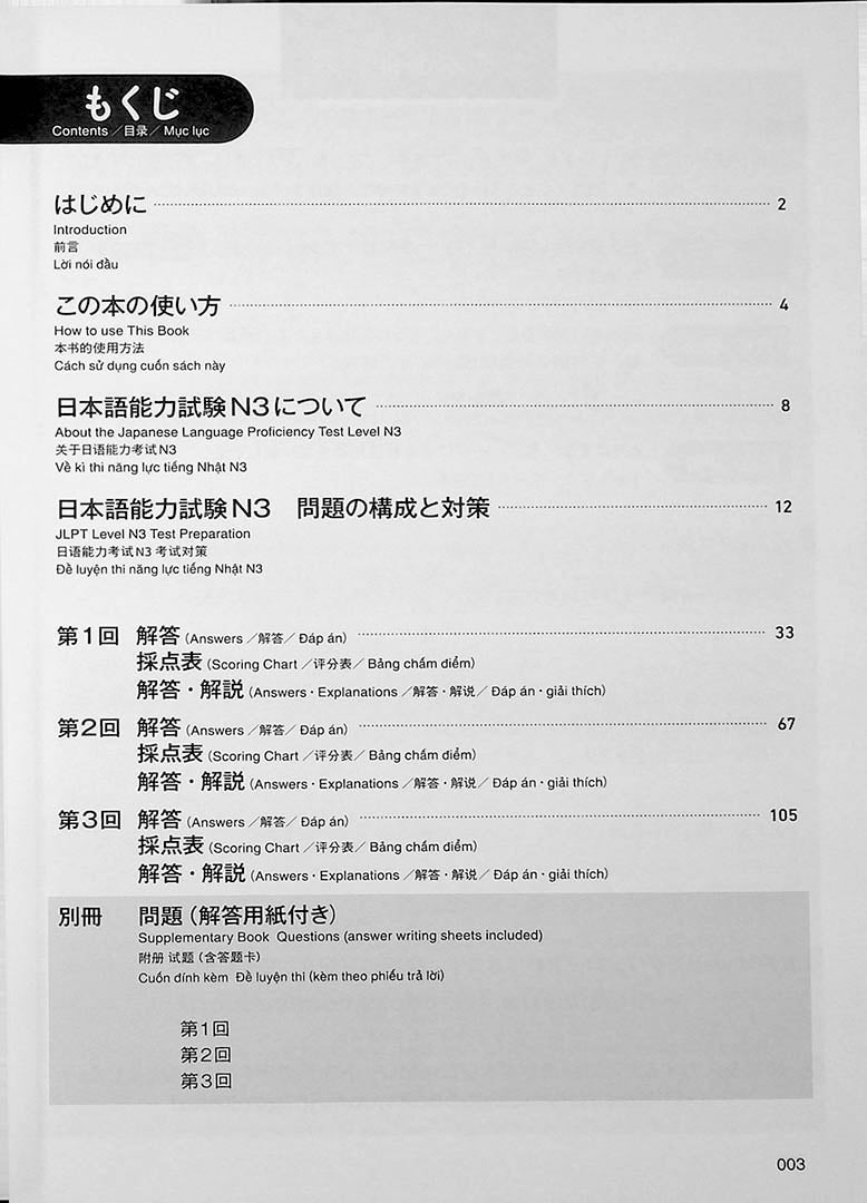 Intro to JLPT N3 Practice Tests Page 3