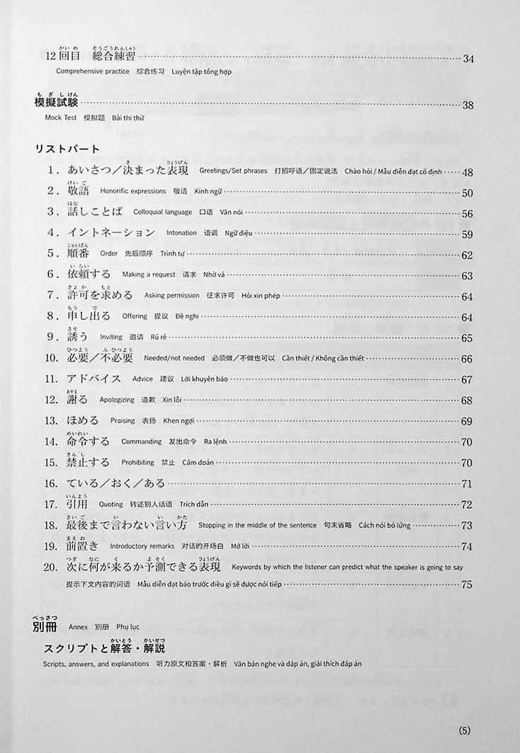 JLPT Listening Comprehension N3 Points & Practice Page 5