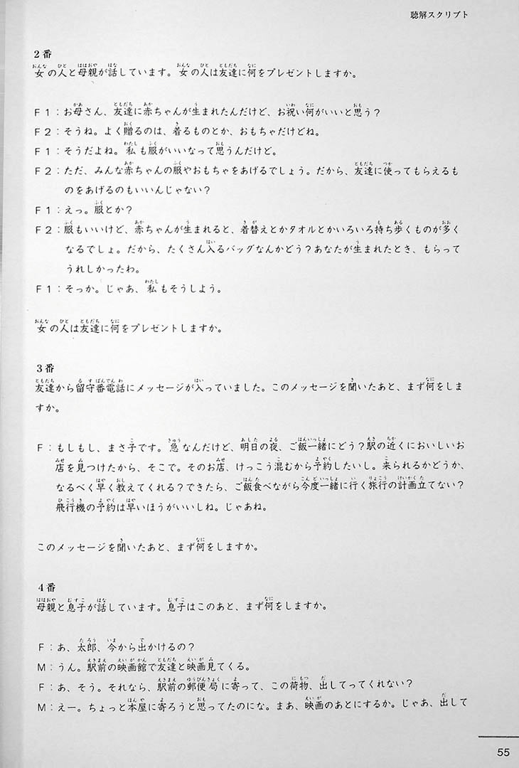 Bonjinsha JLPT N3 Official Practice Workbook Page 55