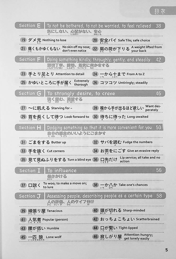 180 Common Native Japanese Figures of Speech in Regular Conversation