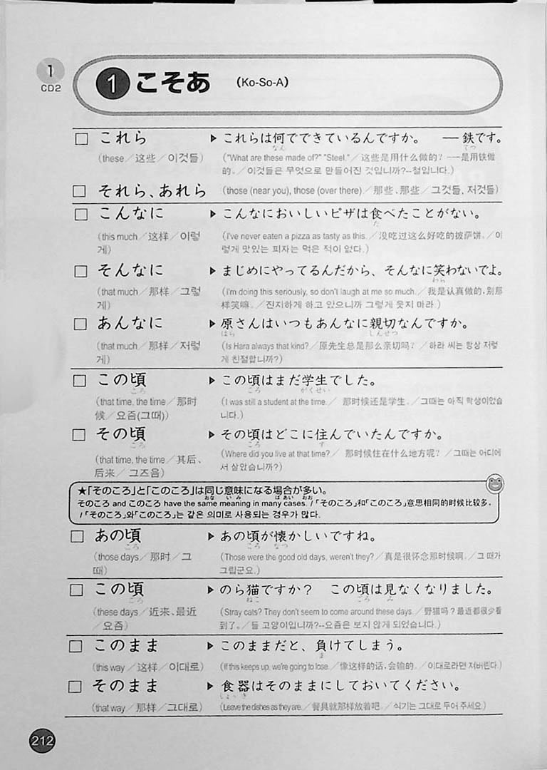 JLPT Preparation Book Speed Master - Quick Mastery of N3 Vocabulary (Standard 2400) Page 212