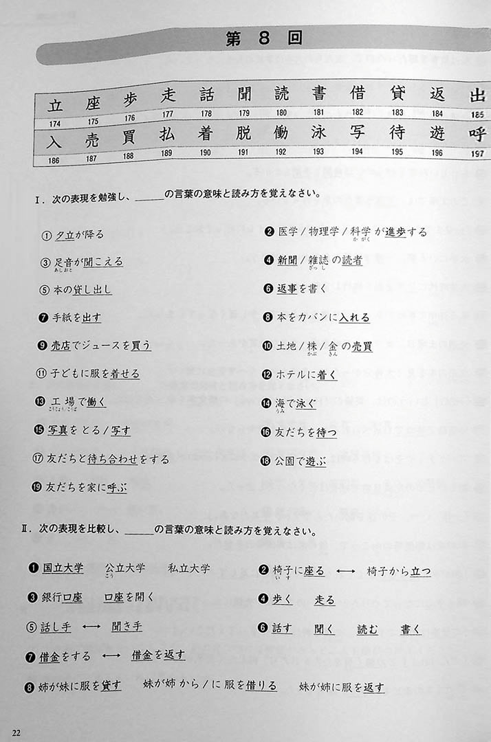 Kanji in Context Workbook Volume 1 Page 22