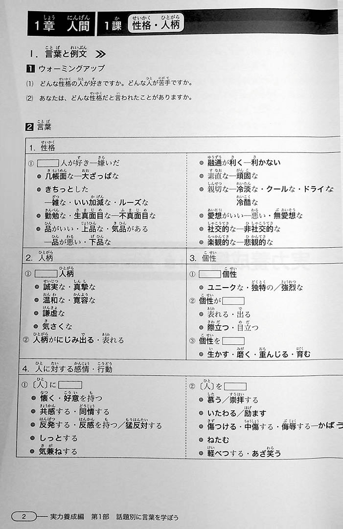 New Kanzen Master JLPT N1 Vocabulary Page 2