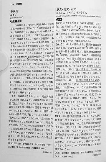 The Sanseido Dictionary of Japanese Linguistics Page 111