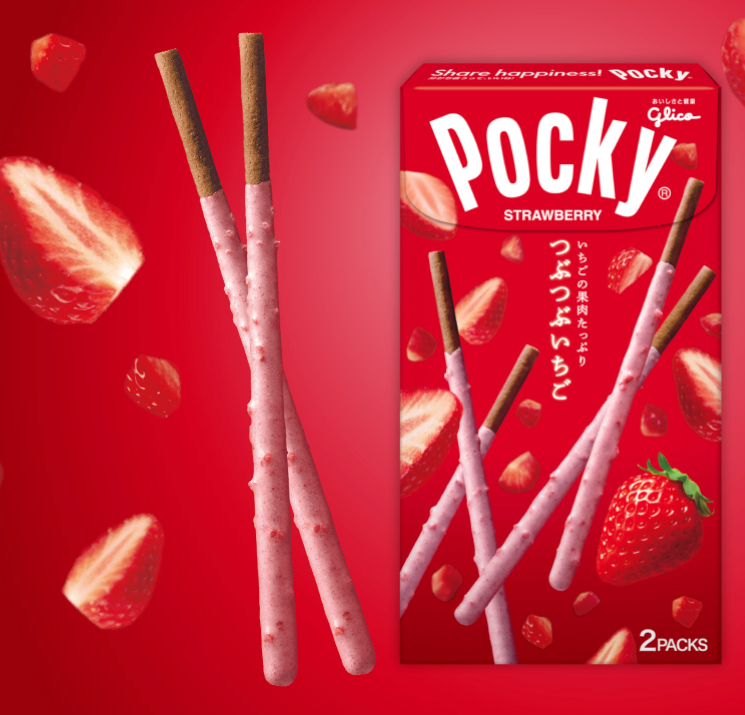 Glico Strawberry Pocky Strawberry Chocolate Biscuit Sticks (Pack