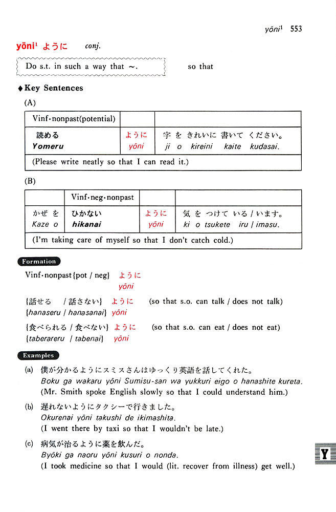 A Dictionary of Basic Japanese Grammar 553
