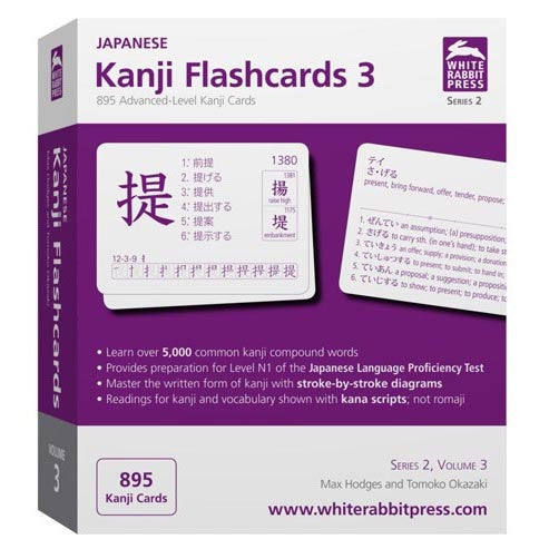 Japanese Kanji Flashcards, Series 2 Volume 3 by White Rabbit Press 