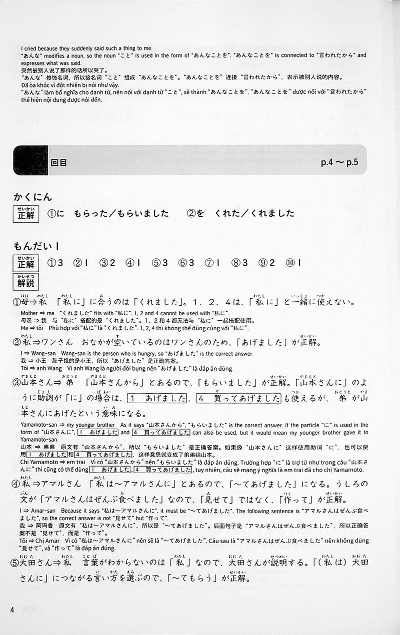 JLPT N4 Grammar Points and Practice