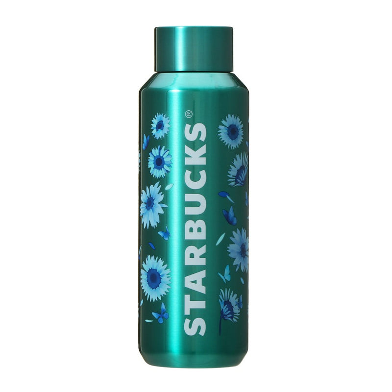 Starbucks Blue Flower Stainless Steel Bottle - front photo