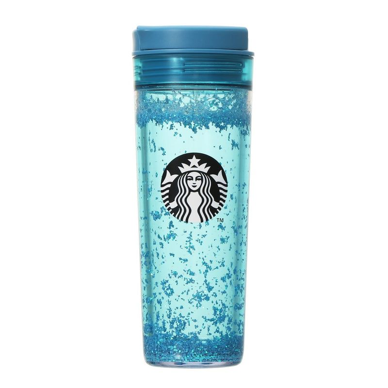 Starbucks Blue Glitter Water Tumbler - front photo