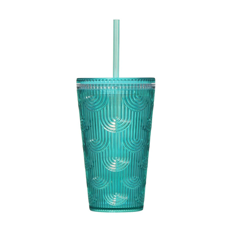 Starbucks Wave Blue Green Cold Cup Tumbler  - back photo