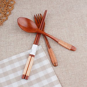 Wood Cutlery Set with Bag