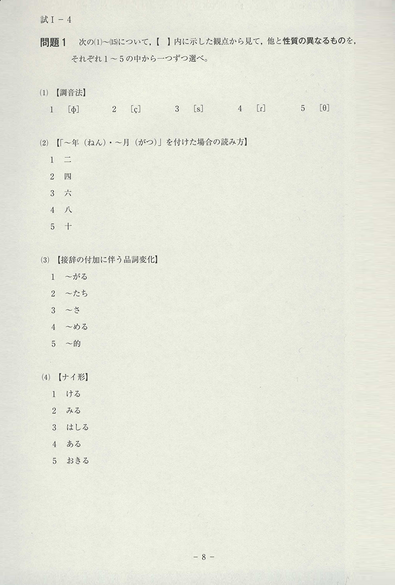 Japanese Language Teaching Competency Test Mock Test