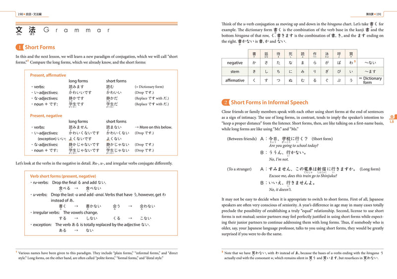 Genki 1: An Integrated Course in Elementary Japanese Third Edition Page 190-191