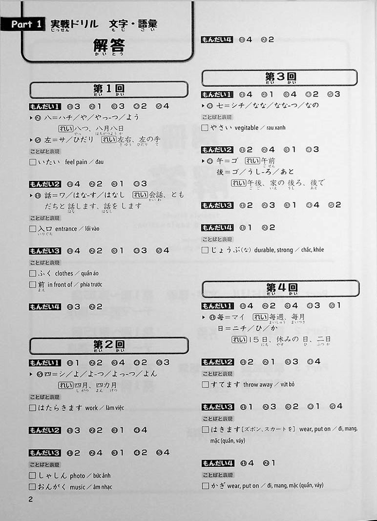 JLPT Chokuzen Taisaku: Drill and Mock Test N5 Page 2