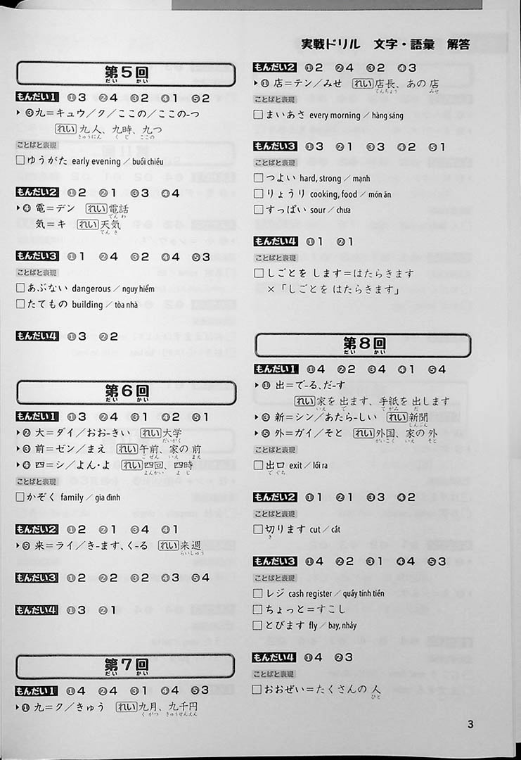 JLPT Chokuzen Taisaku: Drill and Mock Test N5 Page 3