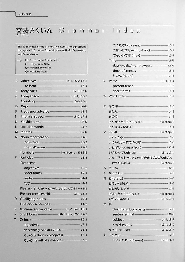 Genki 1: An Integrated Course in Elementary Japanese Third Edition Page 358