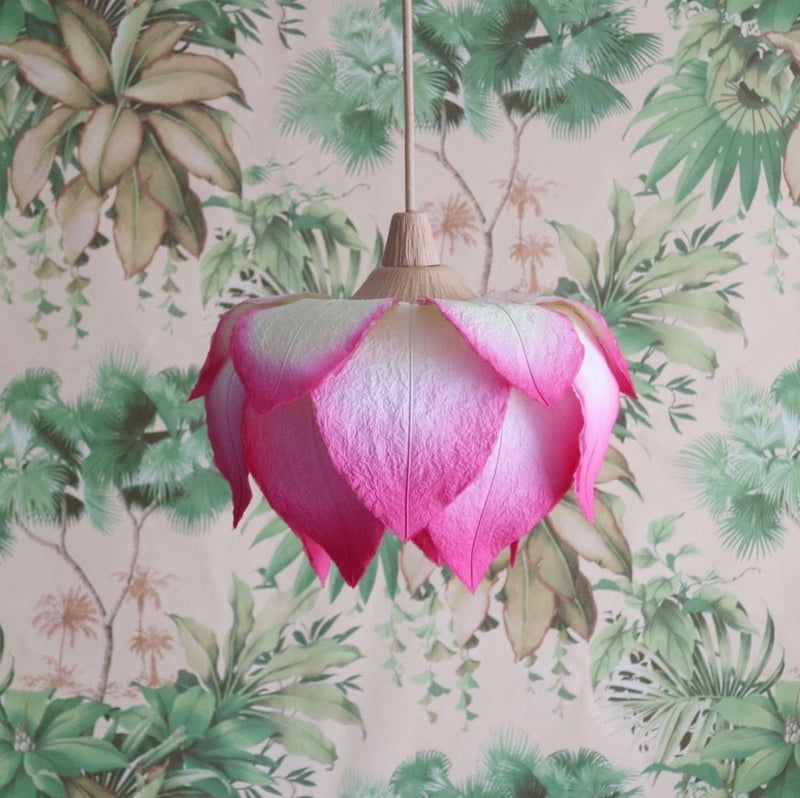 Hanging Lotus Flower Lanterns by Sachie Muramatsu (White, Pink, Blue)
