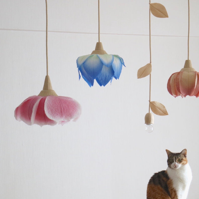 Hanging Lotus Flower Lanterns by Sachie Muramatsu (White, Pink, Blue)