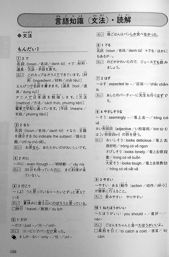 Intro to JLPT N4 Practice Tests Page 38