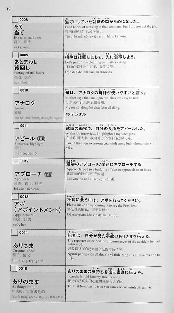 New Kanzen Master Vocabulary JLPT N1 2200 Words Page 12