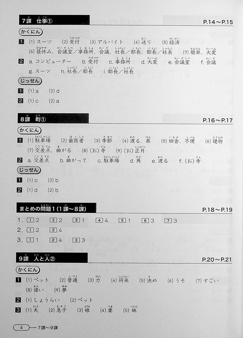 New Kanzen Master JLPT N4: Vocabulary Page 4