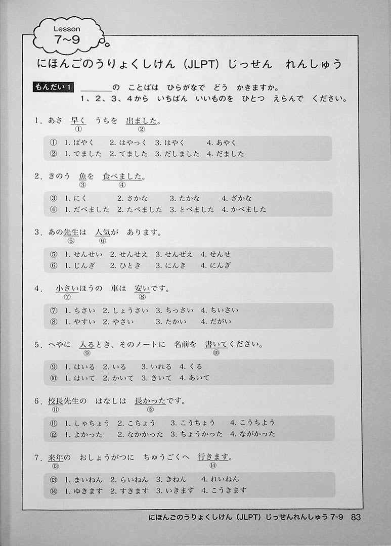 Nihongo Challenge Kanji N4 N5 Page 83