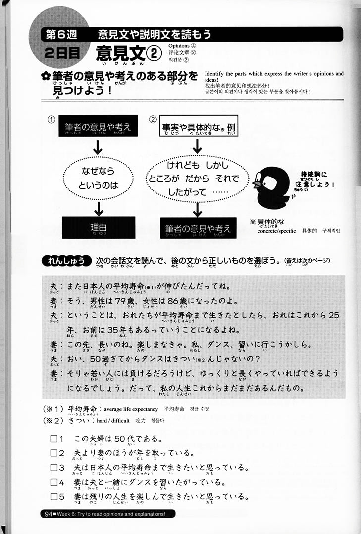 Nihongo So-Matome JLPT N3 Reading page 94