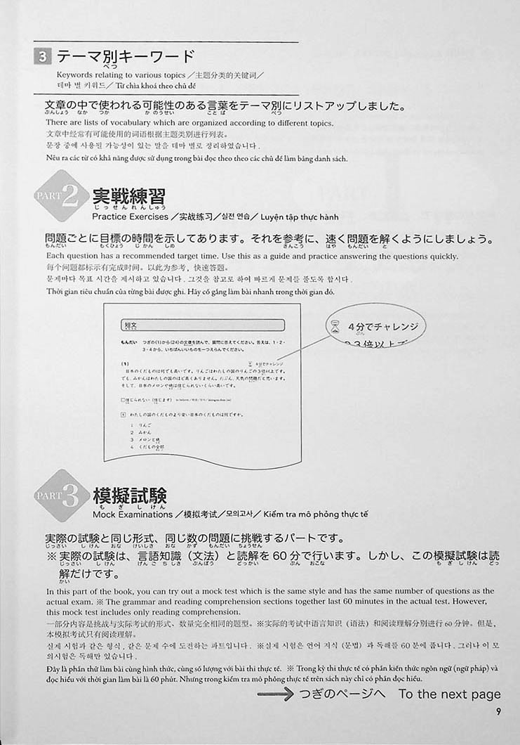 JLPT Preparation Book Speed Master - Quick Mastery of N4 Reading