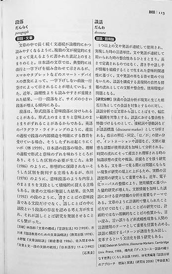 The Sanseido Dictionary of Japanese Linguistics Page 113