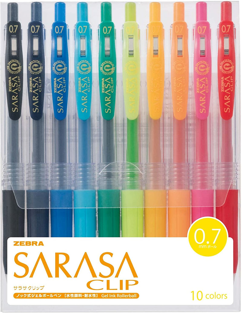 Zebra Sarasa Colored Gel Clip Ballpoint Pens (0.3, 0.5, 0.7mm)