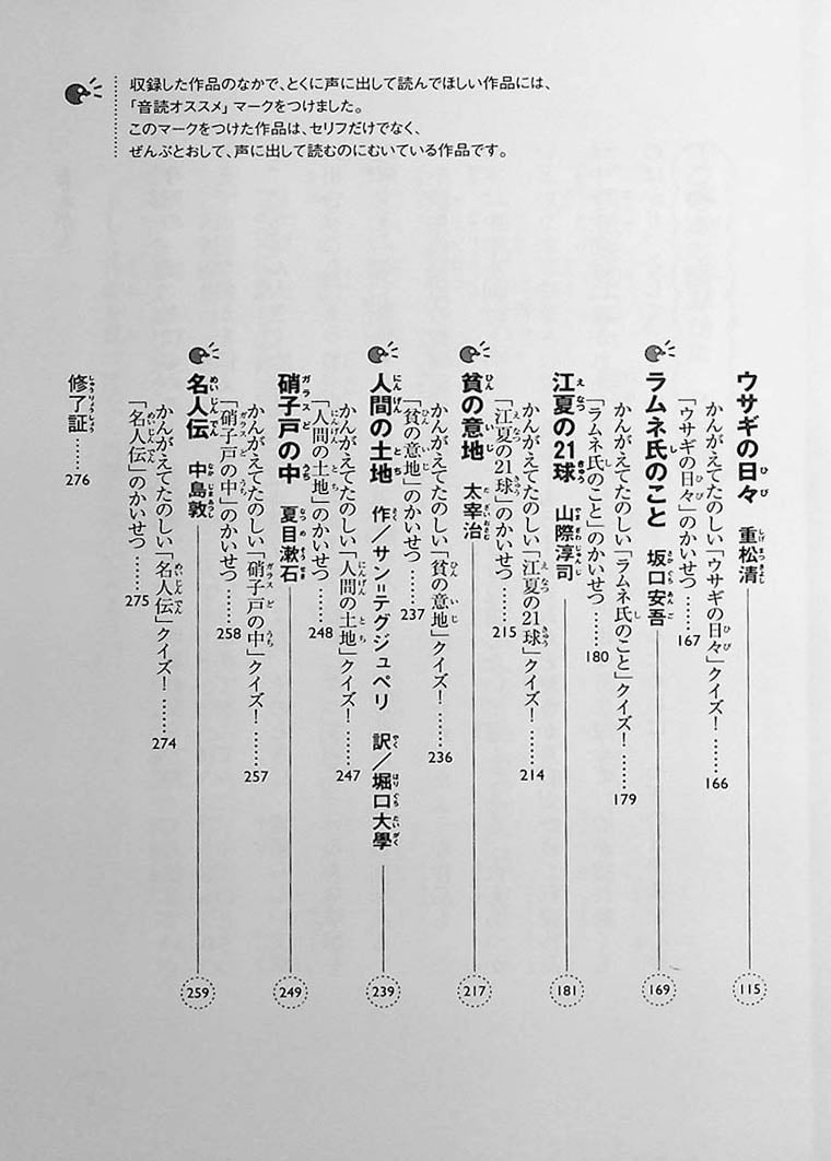 Ikki Ni Yomeru Junior High Table of Contents Page 