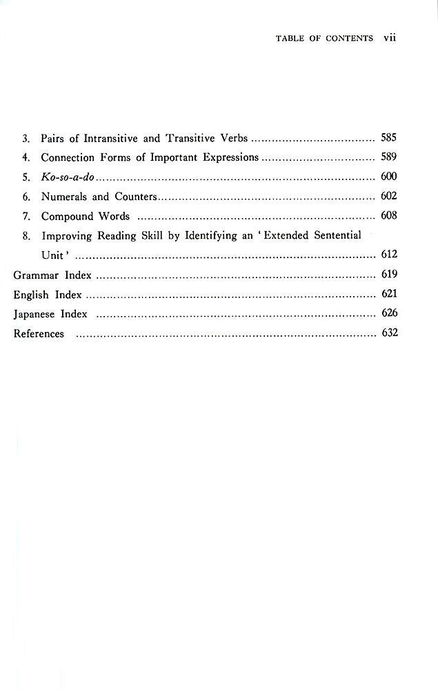 A Dictionary of Basic Japanese Table of Contents 2