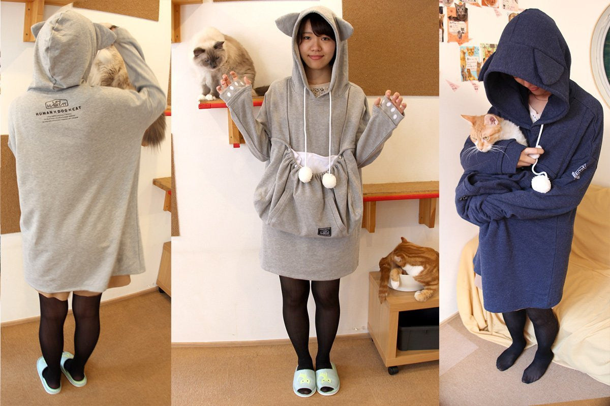 Dekapokke Mewgaroo Hoodie with Big Pet Pouch OMG Japan