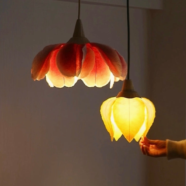 Hanging New Rose Lantern by Sachie Muramatsu (Blue, Brown, Orange & Pi ...