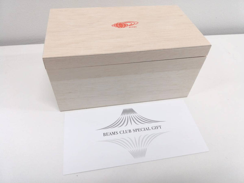 BEAMS Original Cut Glass 2-Piece Set with Wooden Box - Sun and Mount Fuji Design
