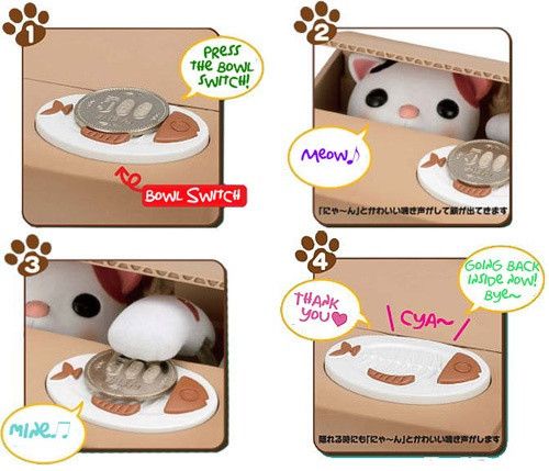 Itazura Coin Bank with Automated Kitty - White Rabbit Japan Shop - 5