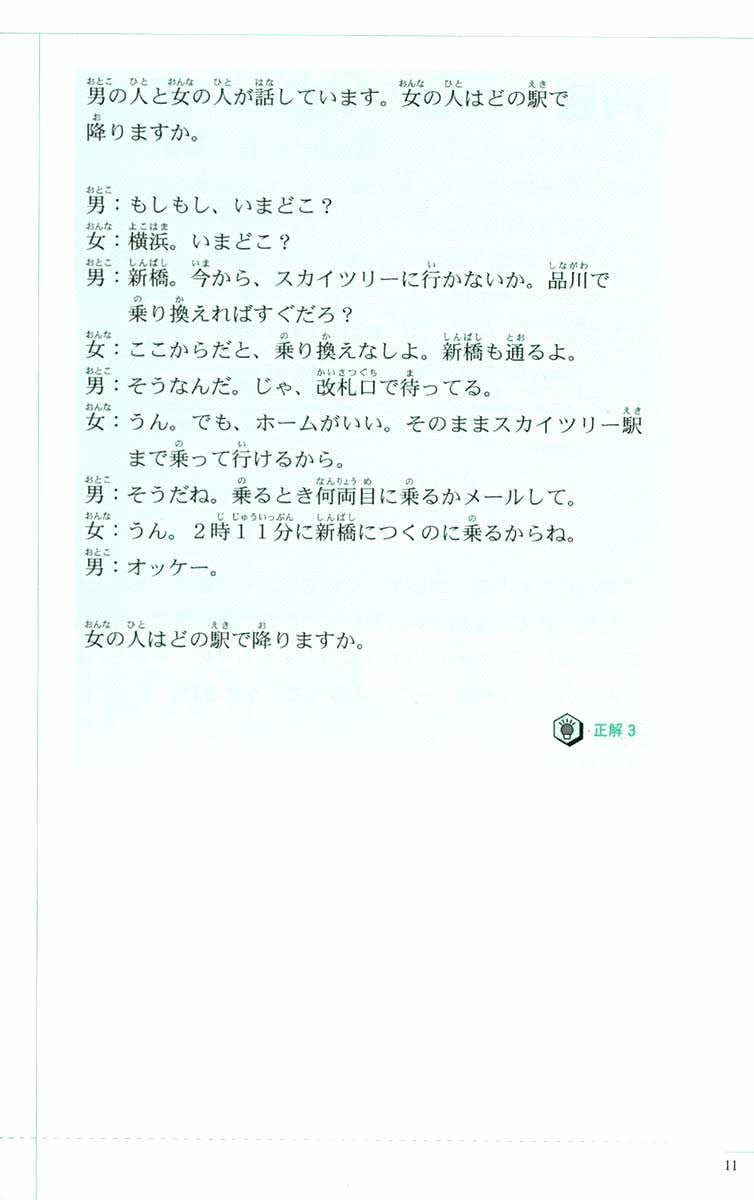 The Preparatory Course for the JLPT N4, Kiku: Listening Page 11